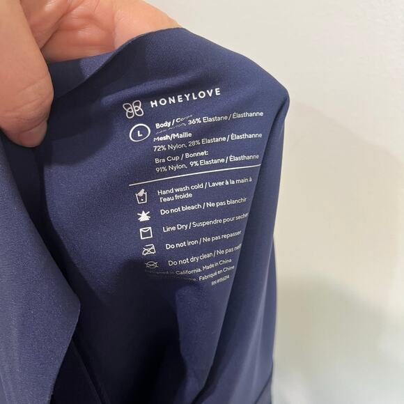 Honeylove Sculpting Shapewear Tank Top Seamless Compression Camisole Navy Sz L - Picture 4 of 6